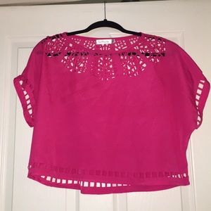Pink cropped blouse